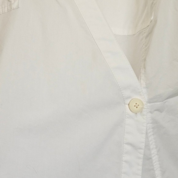 Tanya Taylor White Cotton Blend Short Puff Sleeve Wrap Blouse Sandra Top Size 14 - Picture 8 of 12